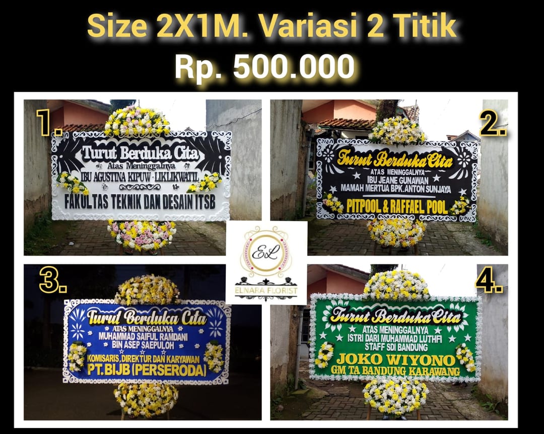 Bunga Papan Duka Cita (Size 2X1M)